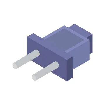 Isometric plug illustrated on background Stock Illustration