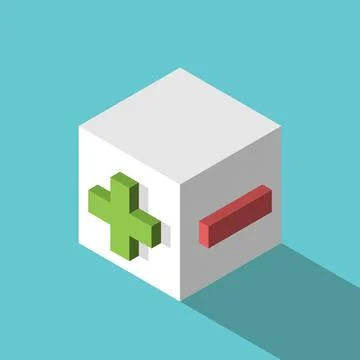 Isometric plus minus cube Stock Illustration