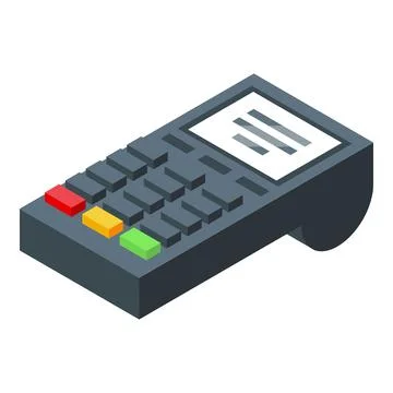 Isometric pos terminal processing a credit card payment Illustrazione stock
