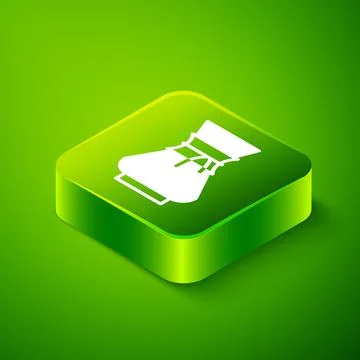 Isometric Pour over coffee maker icon isolated on green background. Alternati 스톡 일러스트