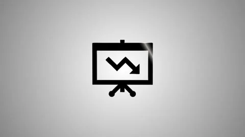 Isometric presentation board with downward trending graph graphic shows dec.. Stock Footage 346490889