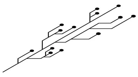 Isometric printed circuit board PCB tracks isolated on white background. Stock Illustration