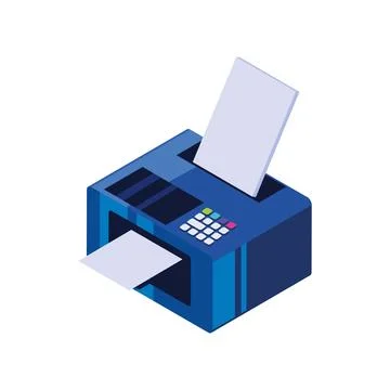 Isometric printer and scanner Stock Illustration