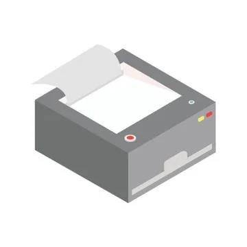 Isometric printer 스톡 일러스트