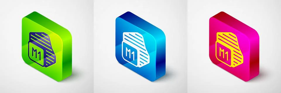Isometric Processor icon isolated on grey background. CPU, central processing 스톡 일러스트