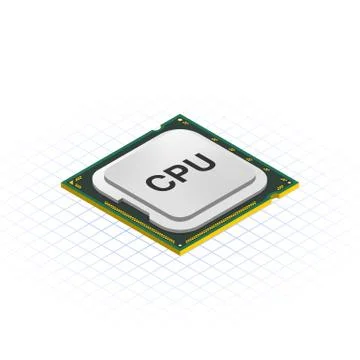 Isometric Processor Stock Illustration