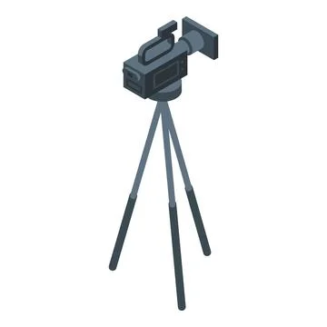 Isometric professional video camera on tripod イラスト素材