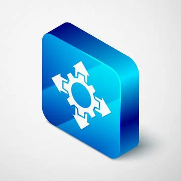 Isometric Project team base icon isolated on grey background. Business analysis Illustrazione stock