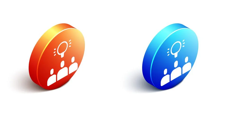 Isometric Project team base icon isolated on white background. Business analysis イラスト素材