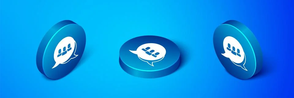Isometric Project team base icon isolated on blue background. Business analysis Illustrazione stock