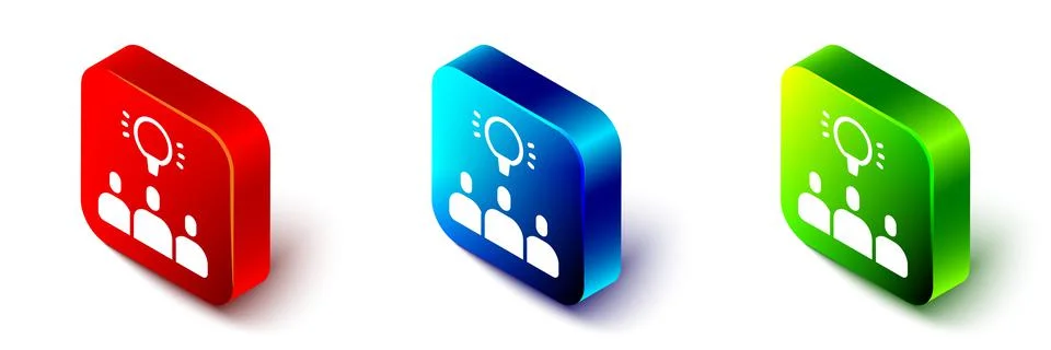 Isometric Project team base icon isolated on white background. Business analy Stock Illustration