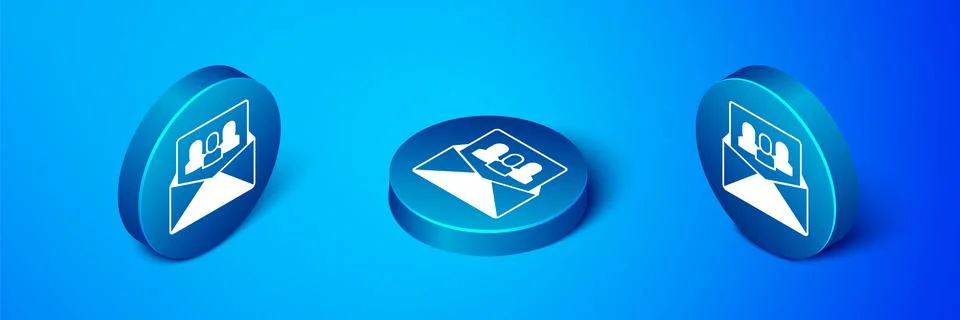 Isometric Project team base icon isolated on blue background. Business analys Illustrazione stock