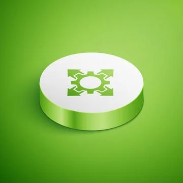 Isometric Project team base icon isolated on green background. Business analy Stock Illustration