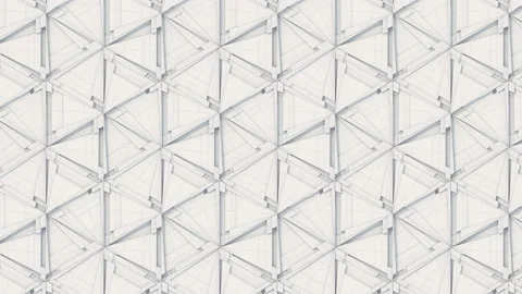 Isometric projection of movement white triangle shapes. 3d loop animation. 4K Stock Footage 129395512