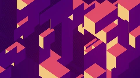 Isometric projection rectangular shapes, 3D puzzle. Seamless loop animation. 4K Video stock 119603097