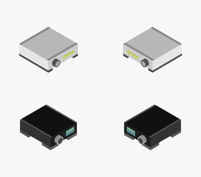 Isometric projector icon illustrated in vector on white background Stock Illustration