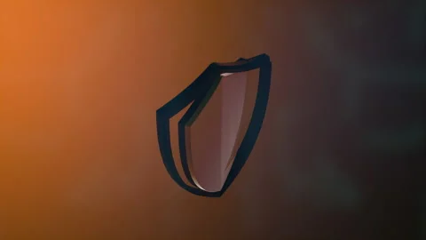 Isometric protection concept. 3d render of digital shield that protects personal Stock Footage 130272771