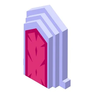 Isometric purple magic portal opening to another world Stock Illustration