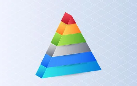 Isometric Pyramid graph on white background. Business Process Concept Stock Illustration