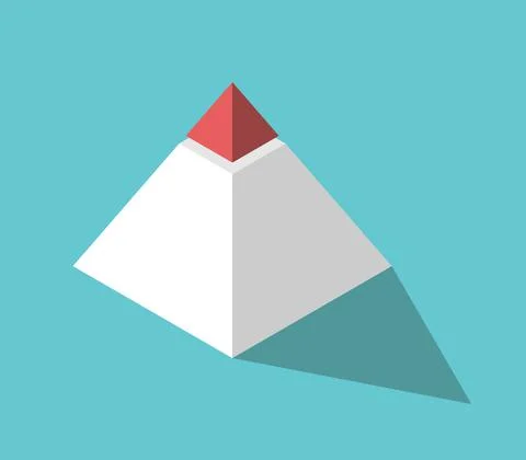 Isometric pyramid, red top Stock Illustration