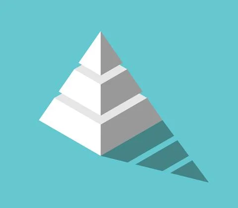 Isometric pyramid, three levels Illustrazione stock