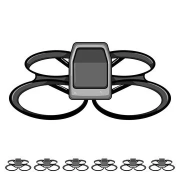 Isometric quadcopter cartoon vector graphic Stock Illustration