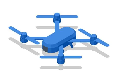 Isometric quadcopter drone isolated. Compact unmanned aircraft with four rotors Stock Illustration