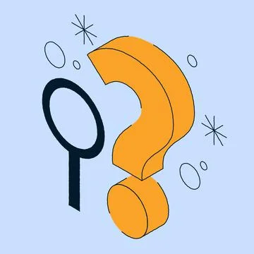 Isometric Question Concept Illustration Stock Illustration