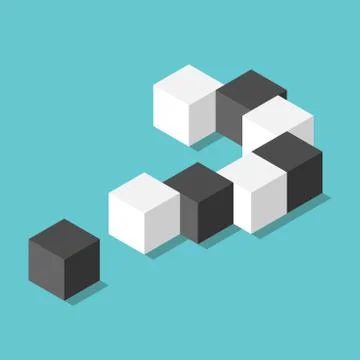 Isometric question mark Stock Illustration