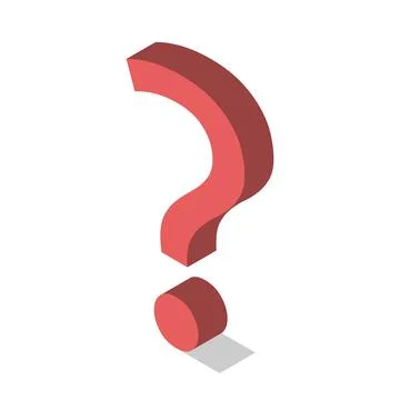 Isometric question mark isolated Illustrazione stock