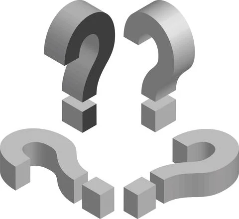 Isometric question mark symbol. Template for creating logos, emblems, monogra Stock Illustration