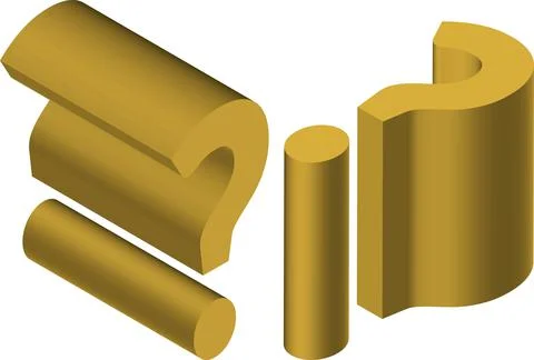 Isometric question mark symbol. Template for creating logos, emblems, monogra Illustrazione stock