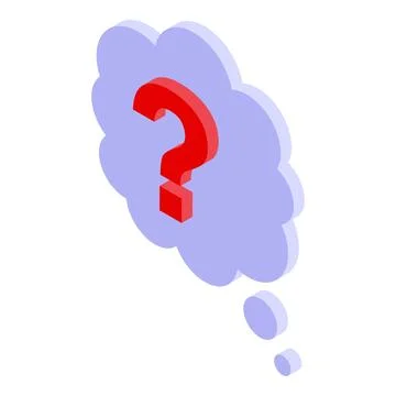 Isometric question mark thought bubble Stock Illustration