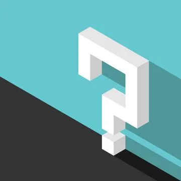 Isometric question mark, wall Stock Illustration