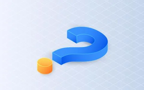 Isometric question mark on white background. Questioning blank ideas Stock Illustration