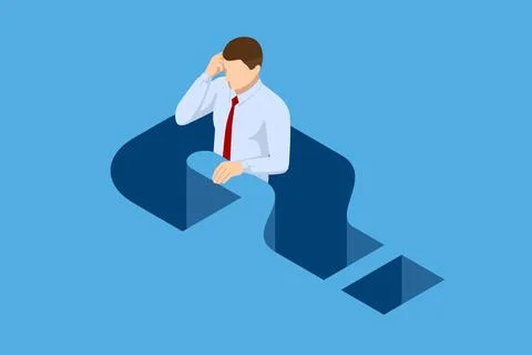Isometric Question Marks, Message box with question, Chatbot technology, AI chat Stock Illustration