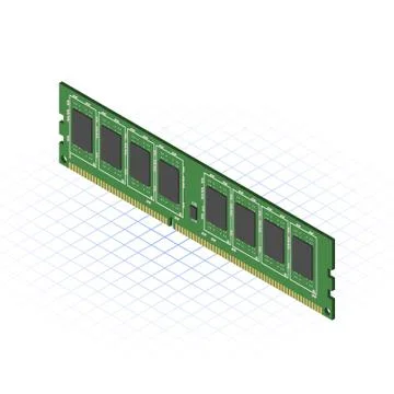 Isometric Random Access Memory Stock Illustration