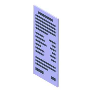 Isometric receipt representing financial transaction or shopping purchase Stock Illustration