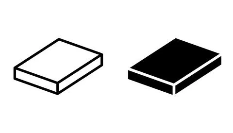 Isometric rectangular block icons in solid and outline styles Ilustração Stock
