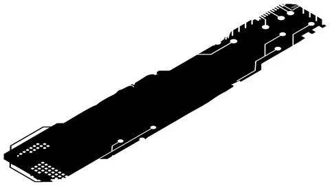 Isometric rectangular design element silhouette in tech style isolated. Stock Illustration