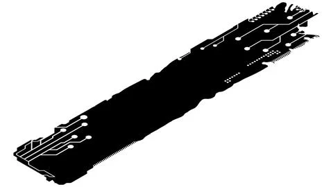 Isometric rectangular design element silhouette in tech style isolated on white Stock Illustration