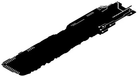 Isometric rectangular design element silhouette in tech style isolated on white Stock Illustration