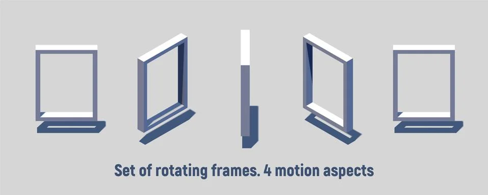 Isometric rectangular frame rotating. Motion sprites for game or information Ilustración de archivo