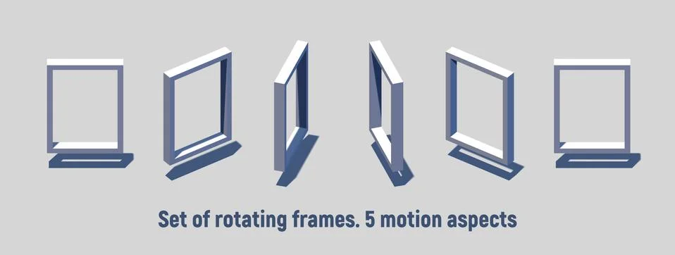 Isometric rectangular frame rotating for motion design Ilustración de archivo