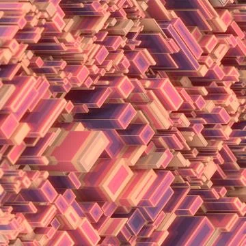 Isometric rectangular pattern abstract 3d render digital illustration background 库存插图