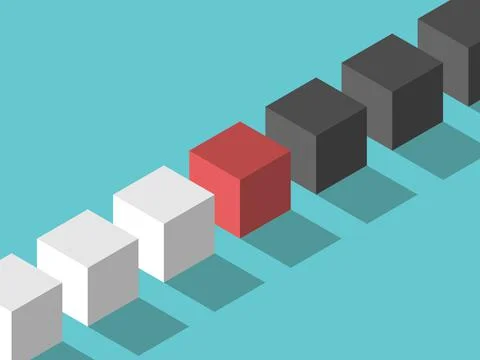 Isometric red mediator cube Stock Illustration