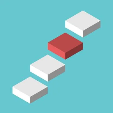 Isometric red next step Stock Illustration