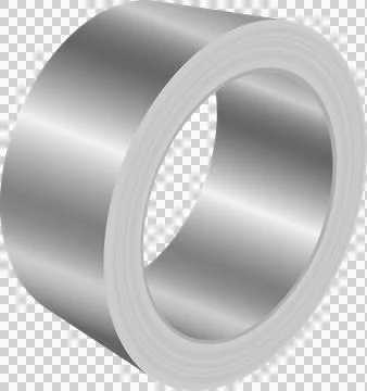 Isometric rendering of a thick band, appearing to be made of gray metal, wi.. Stock Illustration