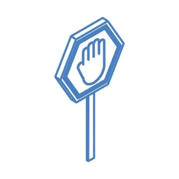 Isometric repair construction warning stop sign board work tool and equipment Stock Illustration