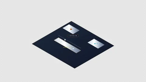 Isometric Restaurant Kitchen Workflow with ingredients moving from prep 4K Alpha Stock Footage 346357325